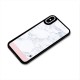 Pink White Merge Marble Glass Back Case for iPhone XS