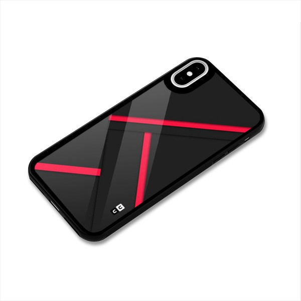 Red Disort Stripes Glass Back Case for iPhone XS
