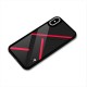 Red Disort Stripes Glass Back Case for iPhone XS