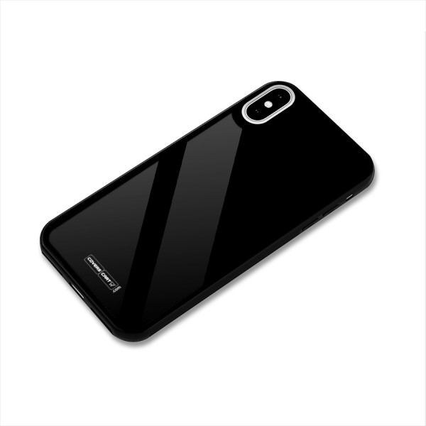 Simple Black Glass Back Case for iPhone XS