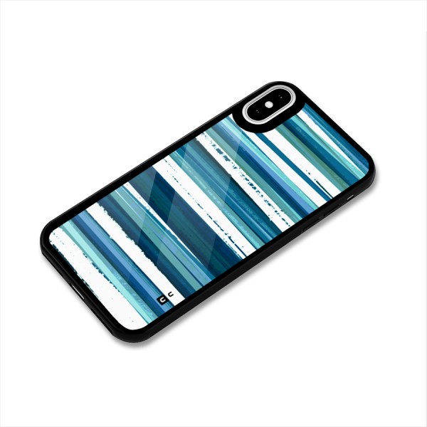 Simple Soothing Lines Glass Back Case for iPhone XS