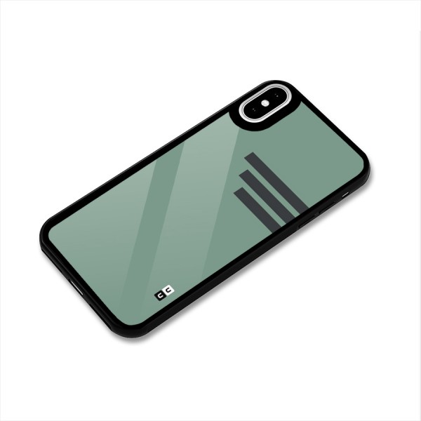 Solid Sports Stripe Glass Back Case for iPhone XS