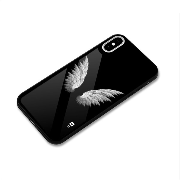 White Wings Glass Back Case for iPhone XS