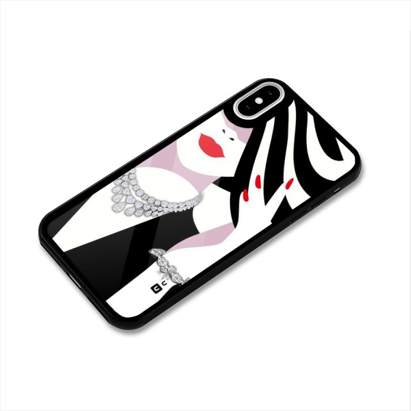 Women Beauty Glass Back Case for iPhone XS