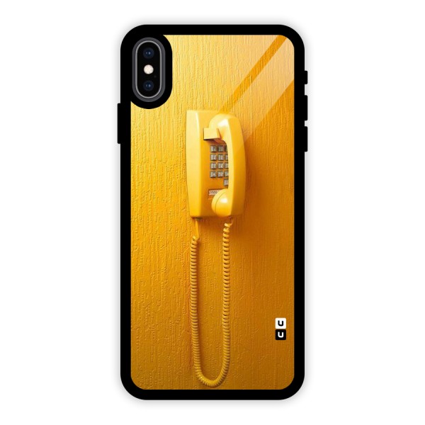 Aesthetic Yellow Telephone Glass Back Case for iPhone XS Max