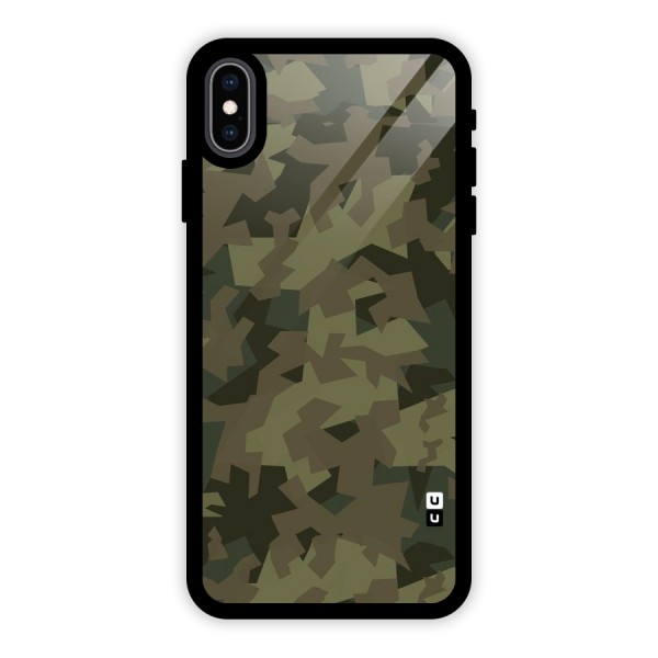 Army Abstract Glass Back Case for iPhone XS Max
