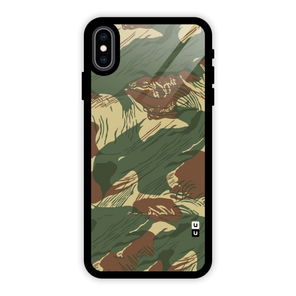 Army Design Glass Back Case for iPhone XS Max