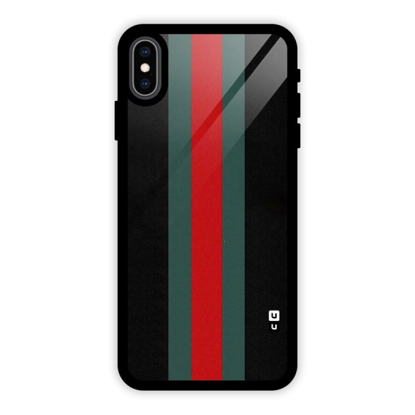 Basic Colored Stripes Glass Back Case for iPhone XS Max