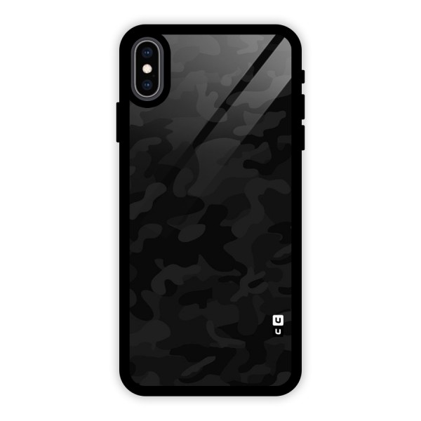 Black Camouflage Glass Back Case for iPhone XS Max