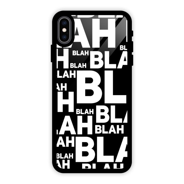 Blah Blah Pattern Glass Back Case for iPhone XS Max
