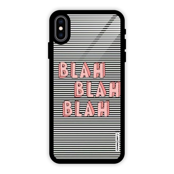 Blah Stripes Glass Back Case for iPhone XS Max