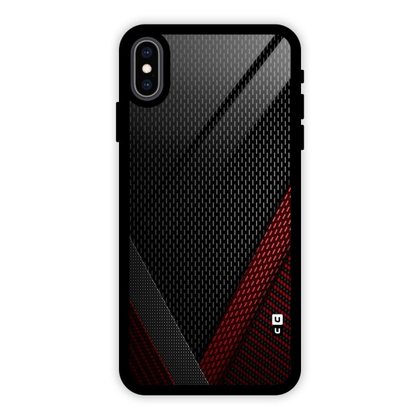 Classy Black Red Design Glass Back Case for iPhone XS Max