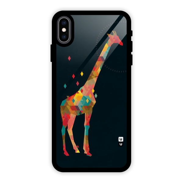 Colored Giraffe Glass Back Case for iPhone XS Max