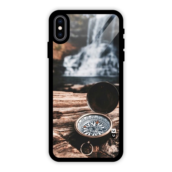 Compass Travel Glass Back Case for iPhone XS Max