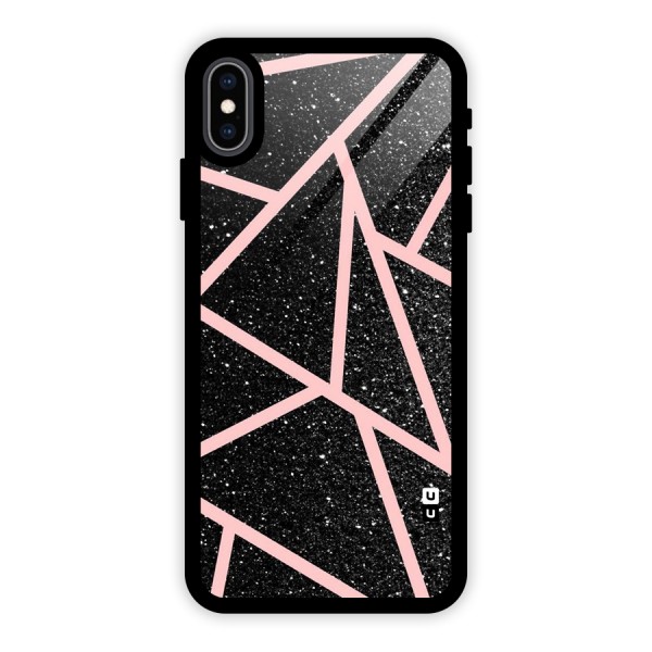 Concrete Black Pink Stripes Glass Back Case for iPhone XS Max