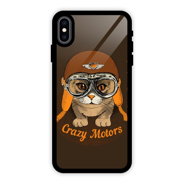 Crazy cat Glass Back Case for iPhone XS Max