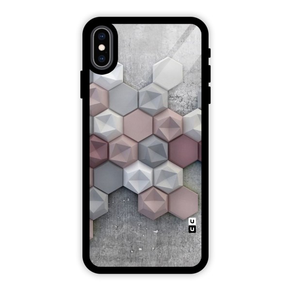 Cute Hexagonal Pattern Glass Back Case for iPhone XS Max