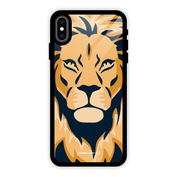 Designer Lion Glass Back Case for iPhone XS Max
