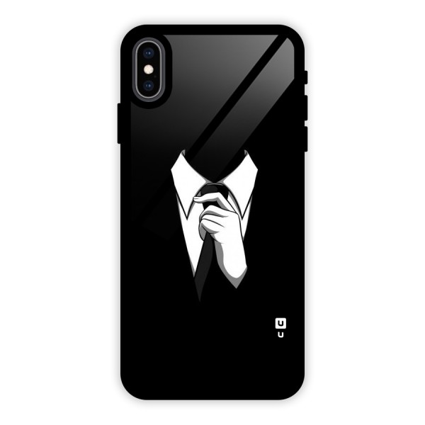 Faceless Gentleman Glass Back Case for iPhone XS Max