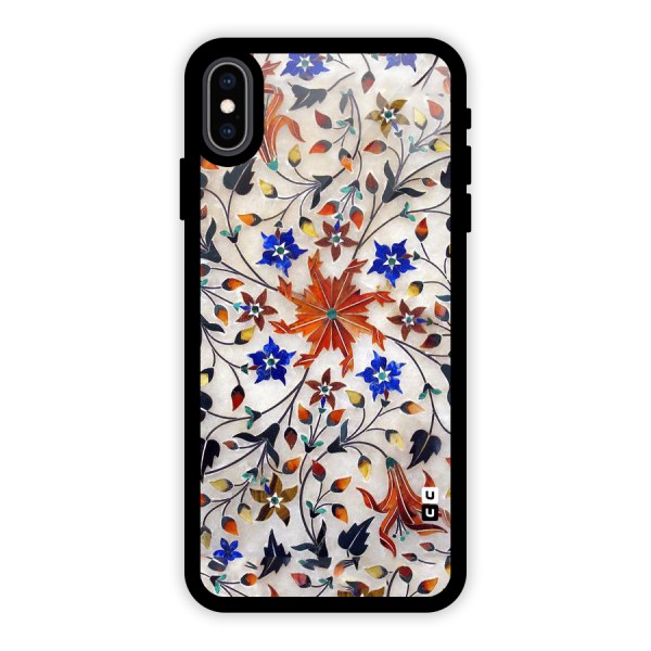 Floral Vintage Bloom Glass Back Case for iPhone XS Max