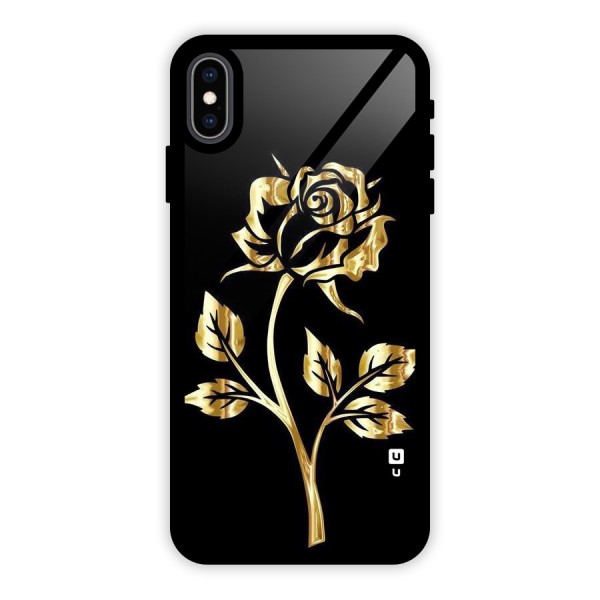 Gold Rose Glass Back Case for iPhone XS Max