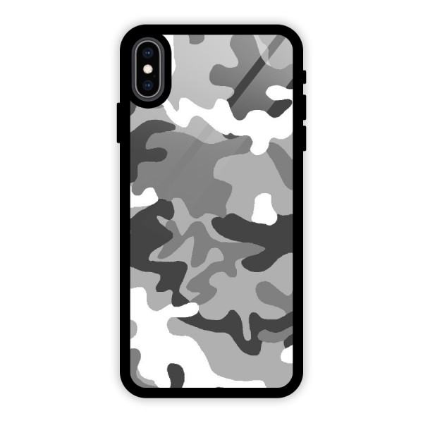 Grey Military Glass Back Case for iPhone XS Max