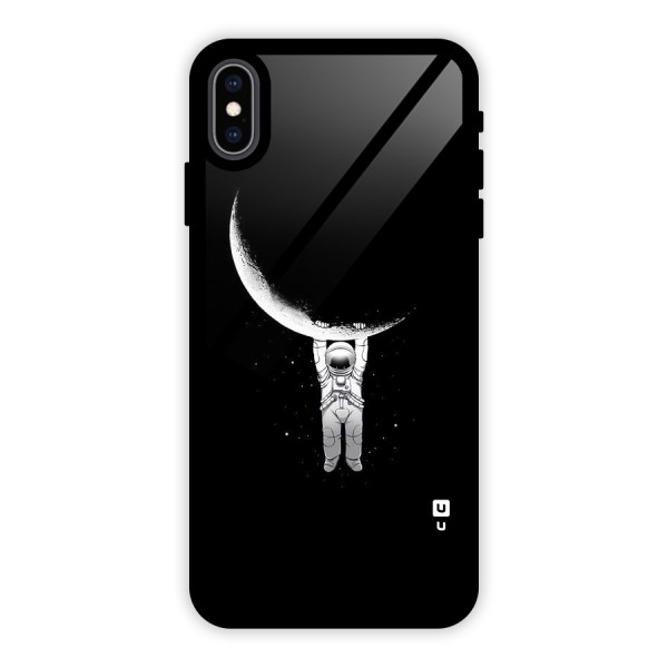 Hanging Astronaut Glass Back Case for iPhone XS Max