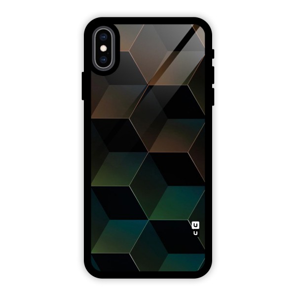 Hexagonal Design Glass Back Case for iPhone XS Max