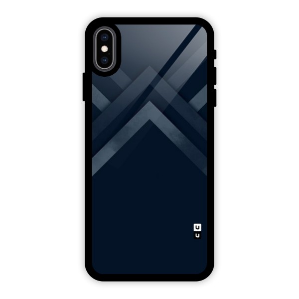 Navy Blue Arrow Glass Back Case for iPhone XS Max