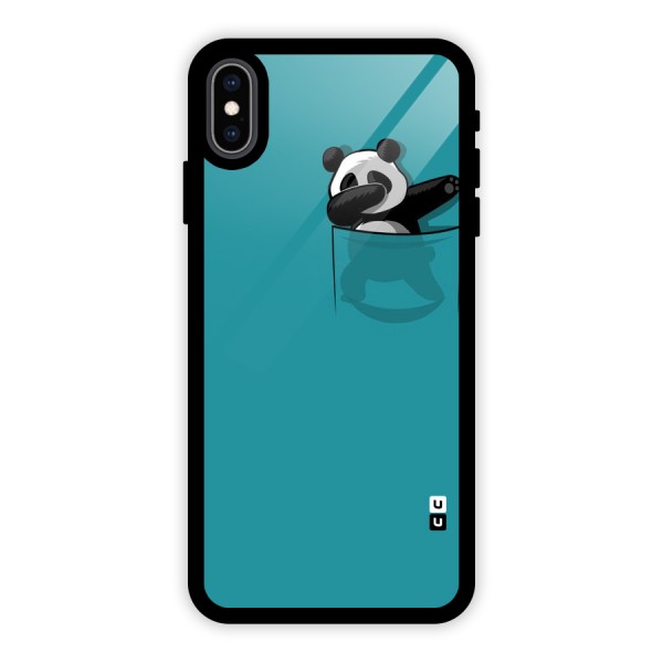 Panda Dabbing Away Glass Back Case for iPhone XS Max