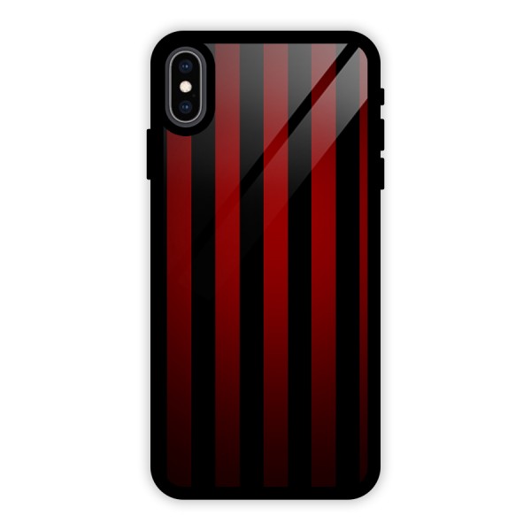 Red Black Stripes Glass Back Case for iPhone XS Max