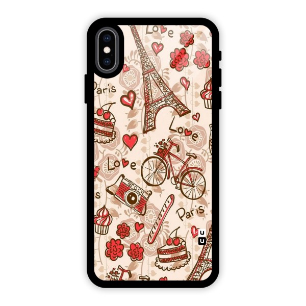 Red Peach City Glass Back Case for iPhone XS Max