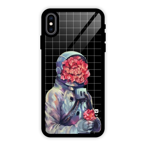 Robot Rose Glass Back Case for iPhone XS Max