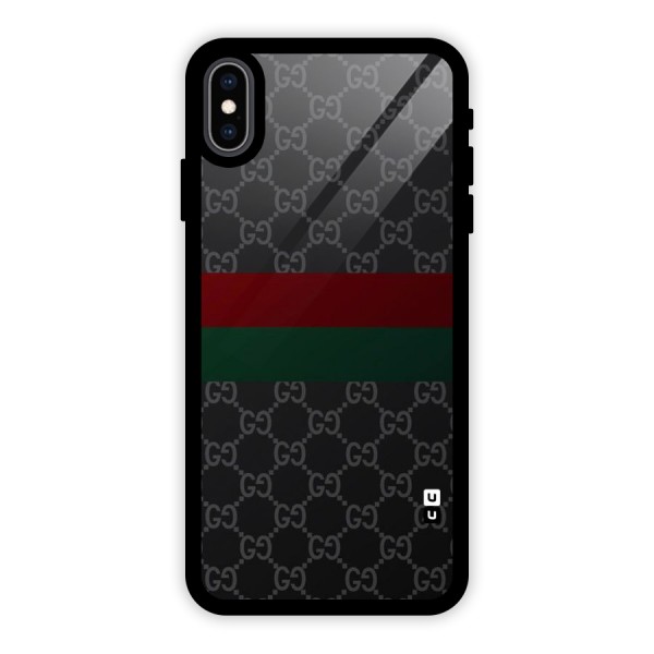 Royal Stripes Design Glass Back Case for iPhone XS Max