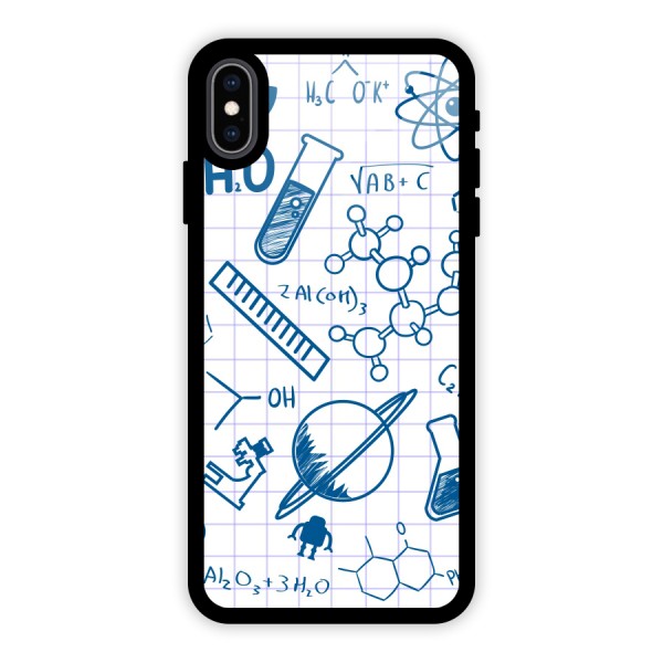 Science Notebook Glass Back Case for iPhone XS Max