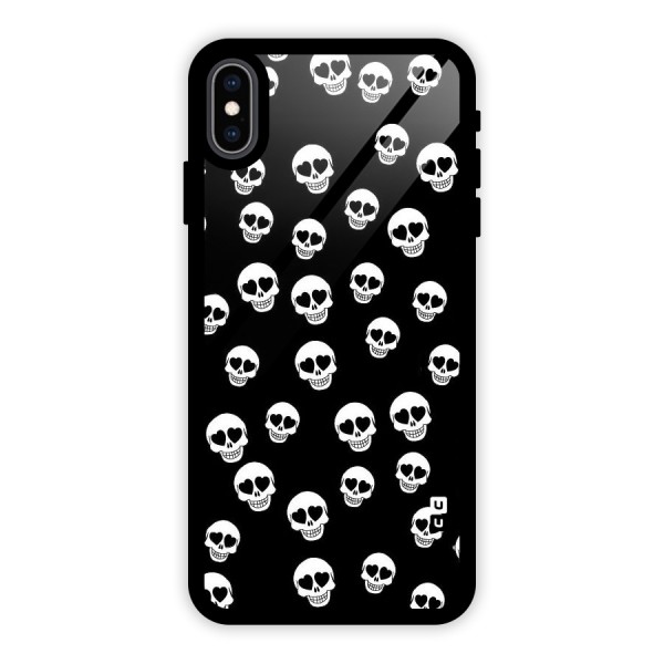 Skull Heart Glass Back Case for iPhone XS Max
