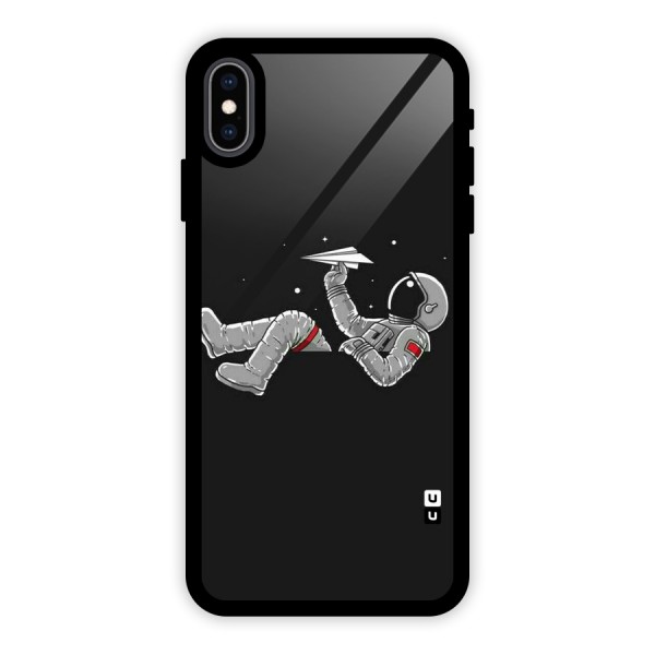 Spaceman Flying Glass Back Case for iPhone XS Max
