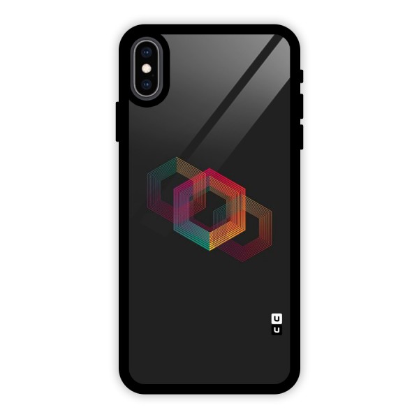 Tri-hexa Colours Glass Back Case for iPhone XS Max