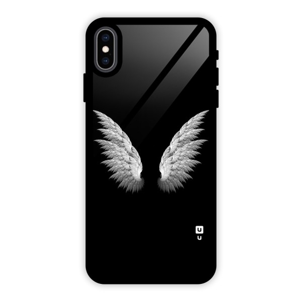 White Wings Glass Back Case for iPhone XS Max