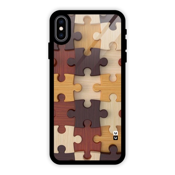 Wooden Puzzle (Printed) Glass Back Case for iPhone XS Max