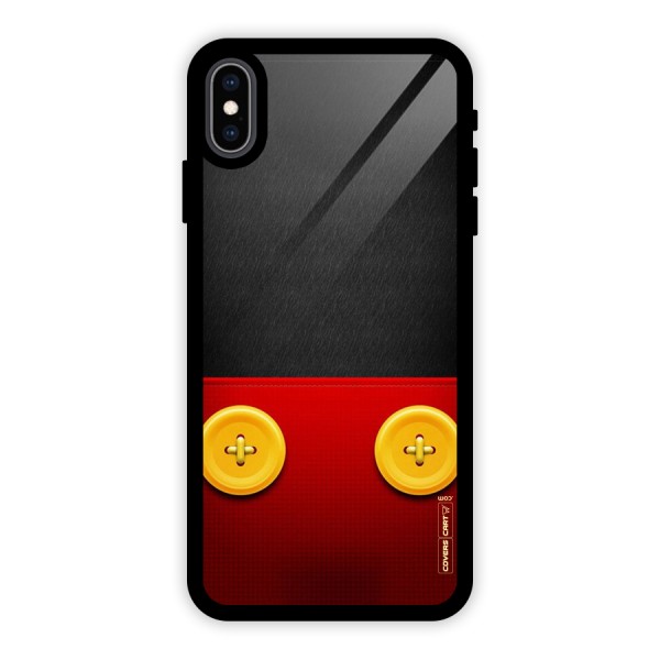 Yellow Button Glass Back Case for iPhone XS Max