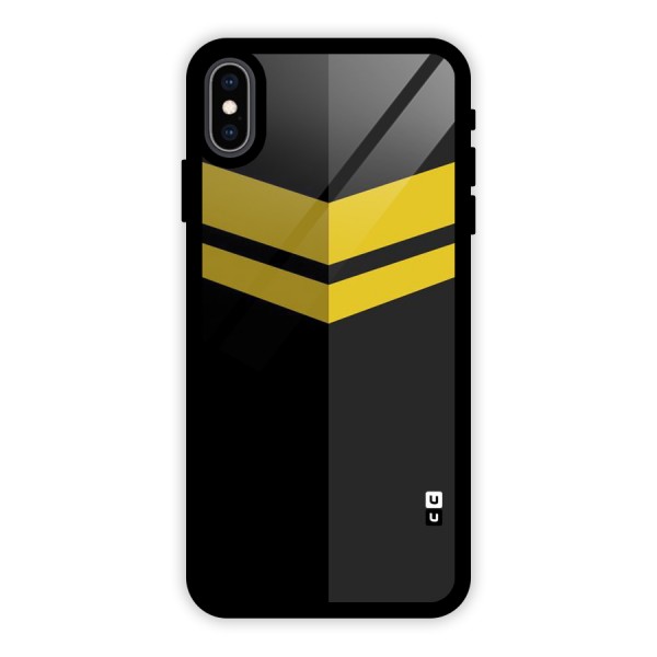 Yellow Lines Glass Back Case for iPhone XS Max