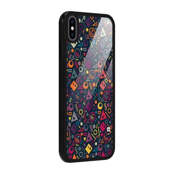 Abstract Figures Glass Back Case for iPhone XS Max