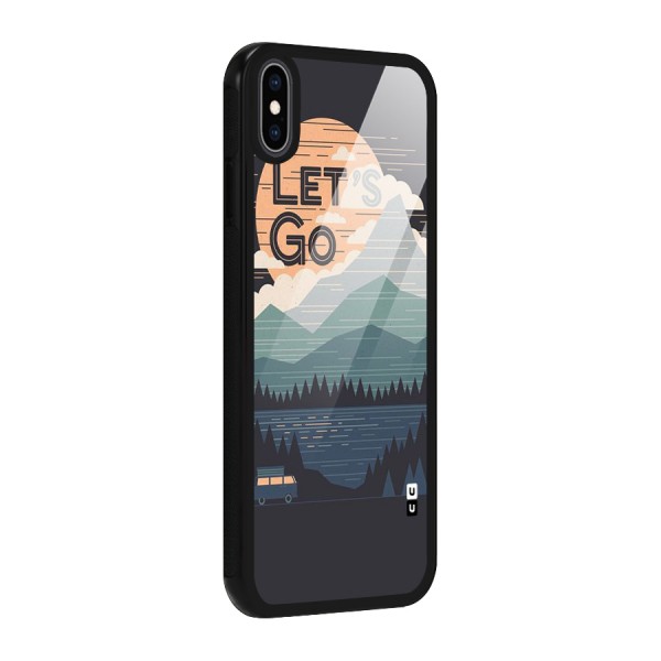 Abstract Travel Glass Back Case for iPhone XS Max