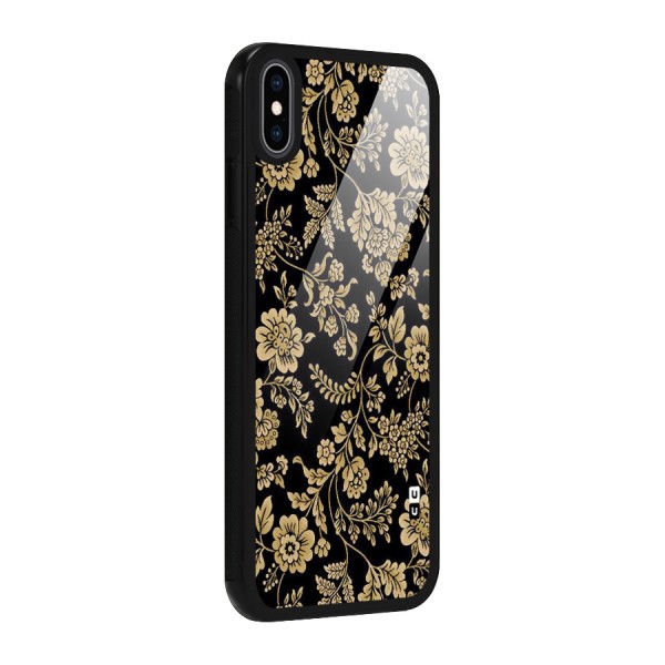 Aesthetic Golden Design Glass Back Case for iPhone XS Max
