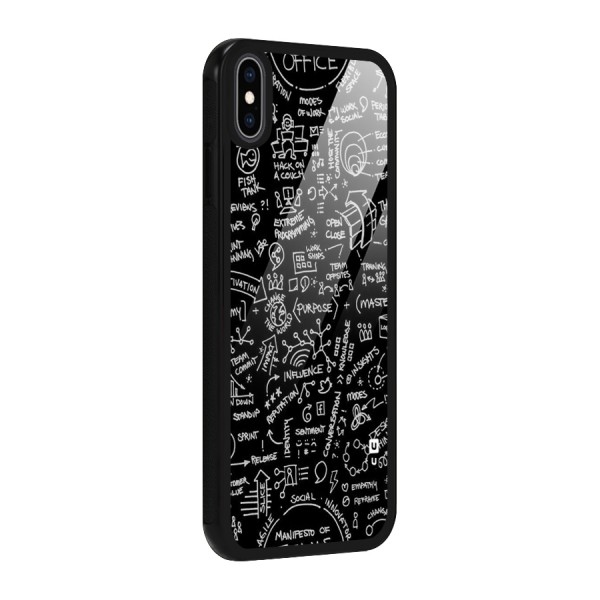 Anatomy Pattern Glass Back Case for iPhone XS Max