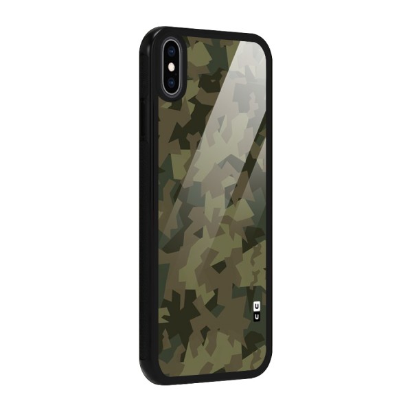 Army Abstract Glass Back Case for iPhone XS Max