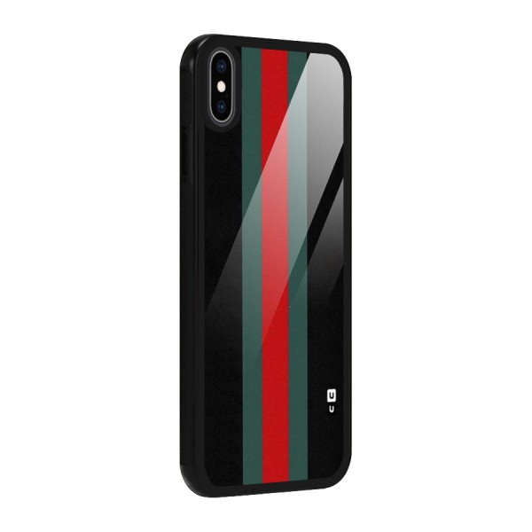 Basic Colored Stripes Glass Back Case for iPhone XS Max