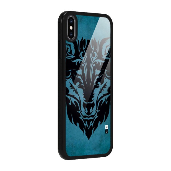 Black Artistic Wolf Glass Back Case for iPhone XS Max