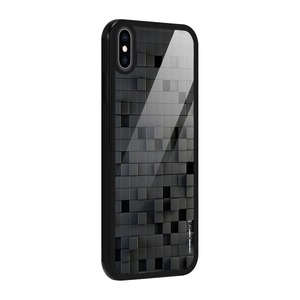 Black Bricks Glass Back Case for iPhone XS Max